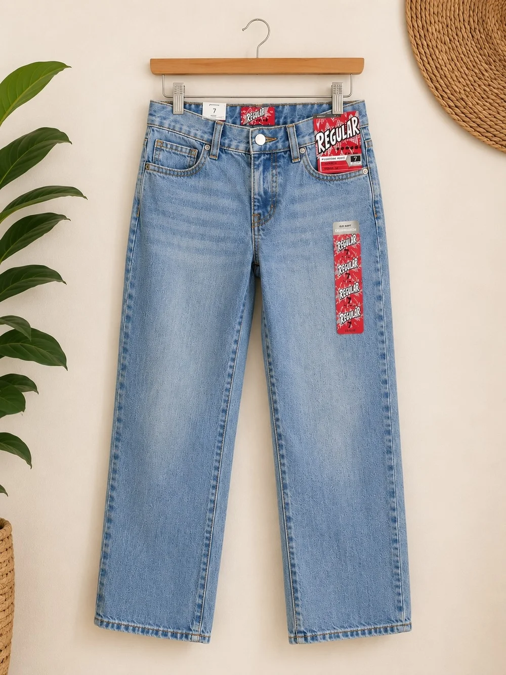 Old Navy Girls Size 7 Regular Straight Leg Jeans Adjustable Waist NWT